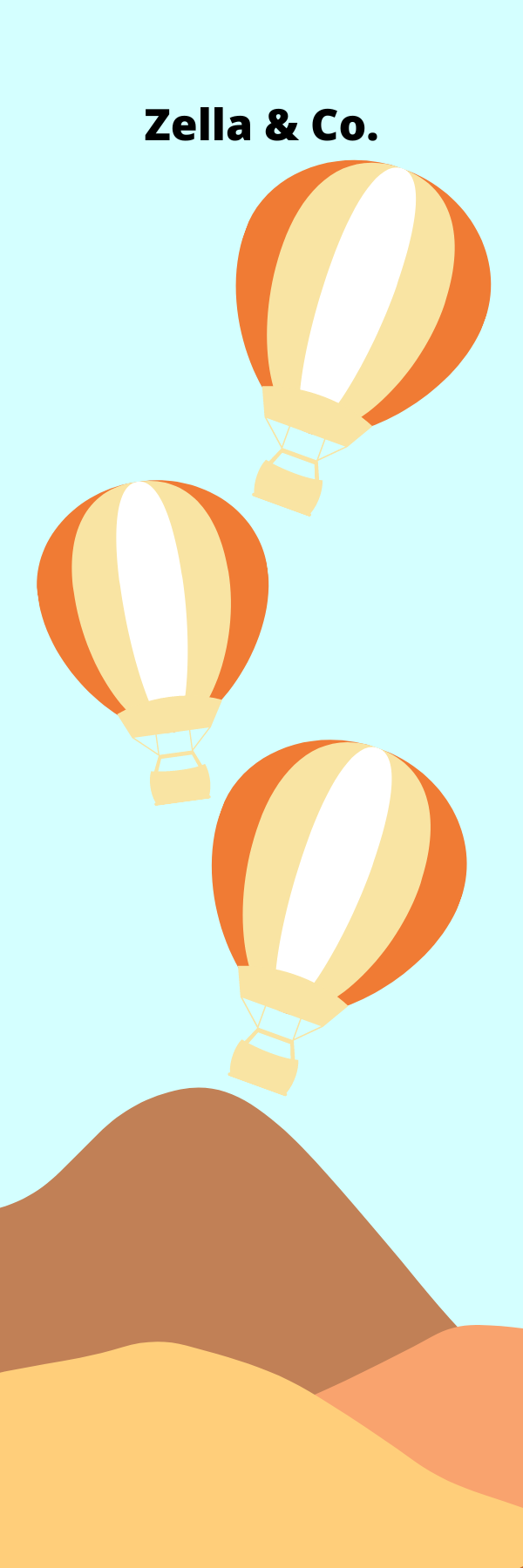 Zella & Co. - Hot Air Balloon Encouraging Children's Bookmark