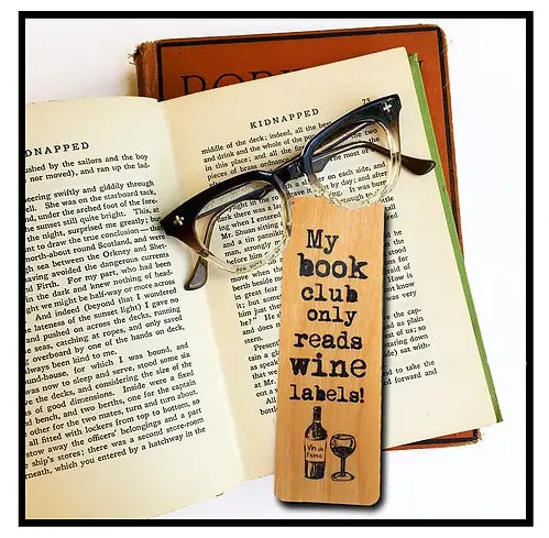 My Book Club Reads Wine Labels Bookmark