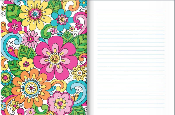Coloring Book - Notebook Doodles Flowers Journal