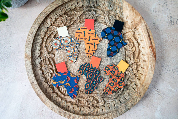 Pounded Yam Productions - African Print Ankara Magnetic Bookmarks - Diamonds