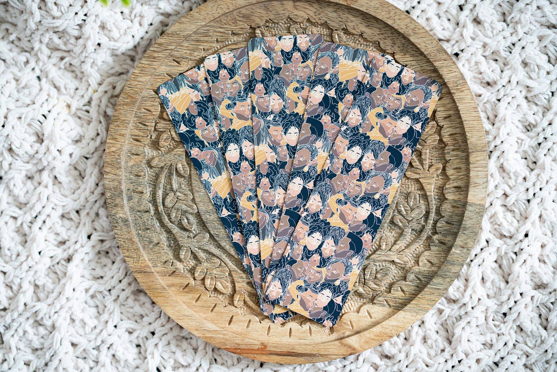 Pounded Yam Productions - Black Women Faces Line Art Bookmark - Colored