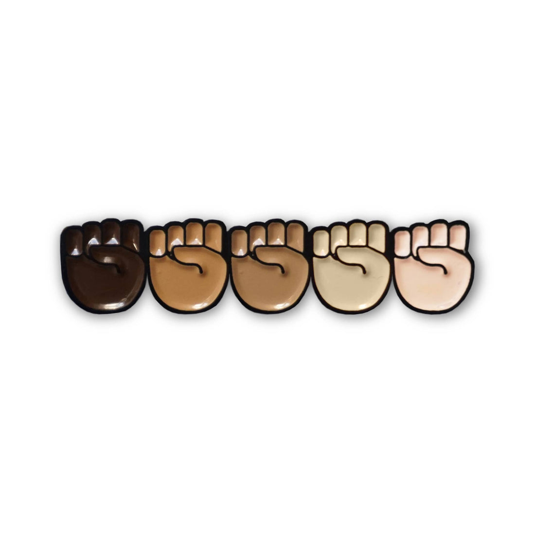 Black Lives Matter Together We Stand Raised Fists Emoji Pin