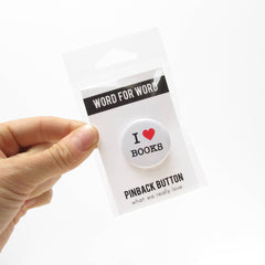 I LOVE BOOKS Avid Reader Stocking Stuffer pinback button