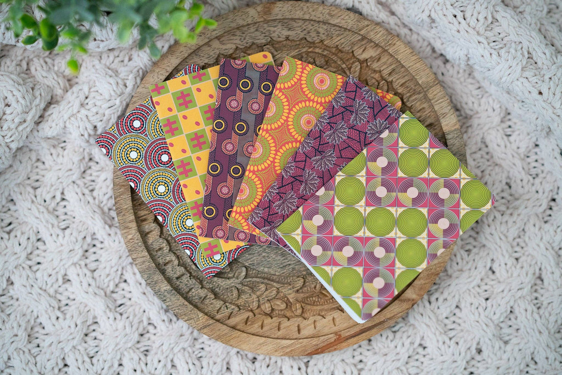 Pounded Yam Productions - African Print Ankara-Inspired Pocket Notebooks - Red and Yellow