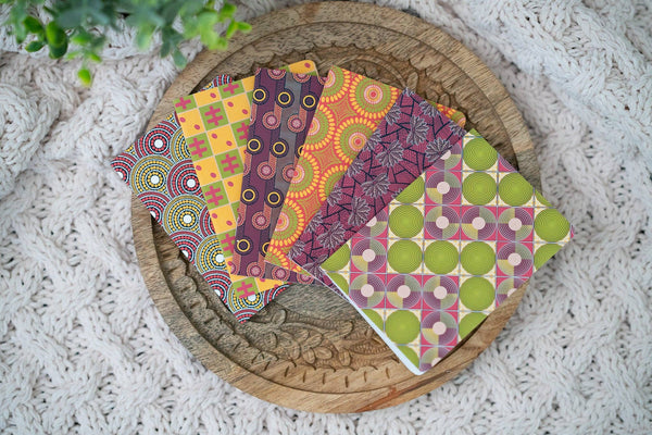 Pounded Yam Productions - African Print Ankara-Inspired Pocket Notebooks - Red Blossom