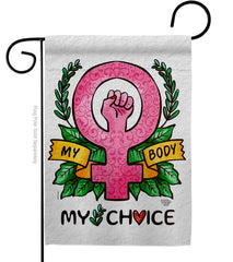 Flag Choice Body Feminism Garden House 2-Sided Home Décor