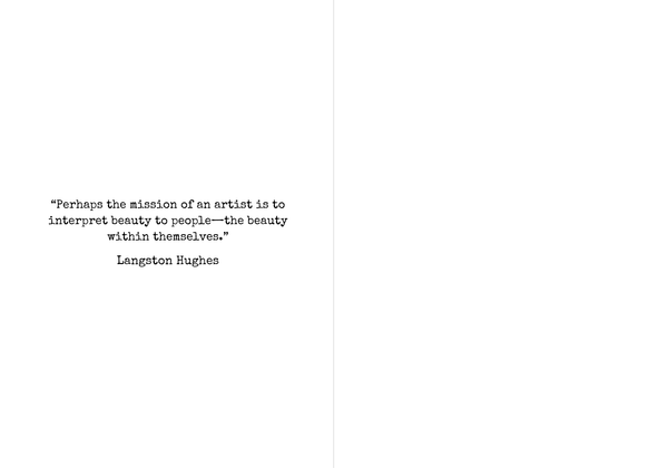 Langston Hughes -Iconic Black Author Art Card, Book Lovers