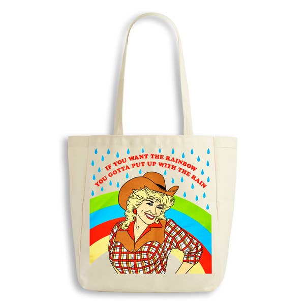 THE FOUND - Dolly Cowgirl Rainbow Tote Bag