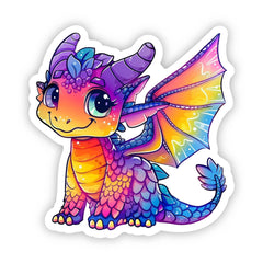 One Stop Dragon Shop - Chibi Rainbow Baby Dragon Sticker