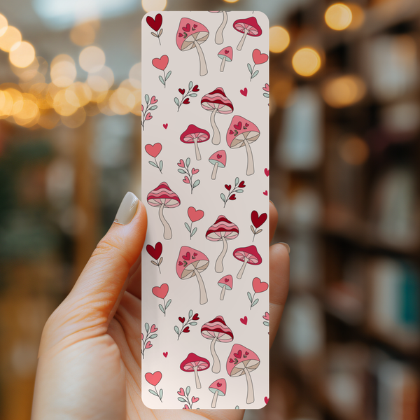 Indie Heart Studio - Mushroom Love Bookmark | Soft Matte Laminated  