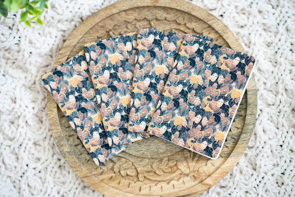 Pounded Yam Productions - Black Women Line Art B7 Lined Pocket Notebook - colored