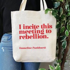 Empowering 'Incite This Meeting to Rebellion' Large Tote Bag