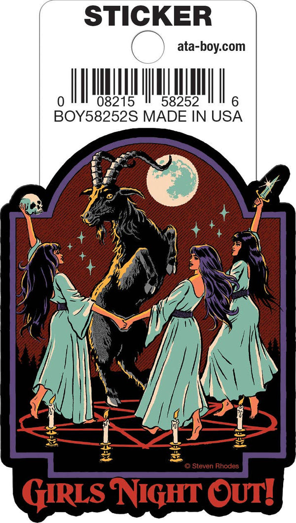 Ata-Boy - Steven Rhodes Girl's Night Out Die Cut 3" Vinyl Sticker