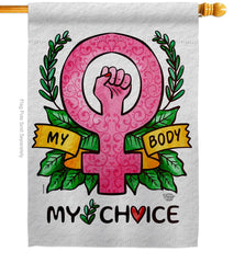 Flag Choice Body Feminism Garden House 2-Sided Home Décor