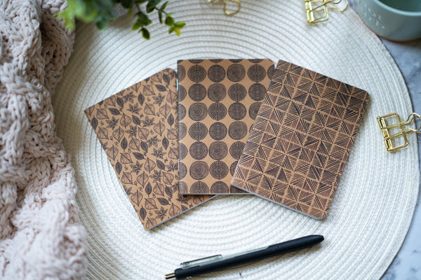 Pounded Yam Productions - African Print Kraft Pocket Notebook - Dots