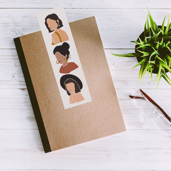 Zella & Co. - Three Beautiful Bohemian Women Laminated Bookmark (Gray)