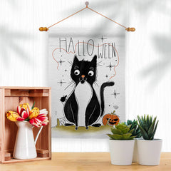 Flag Halloween Tuxedo Cat Garden House 2-Sided Home Décor