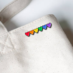 Rainbow Hearts LGBTQ Pride Ally Lapel Enamel Pin