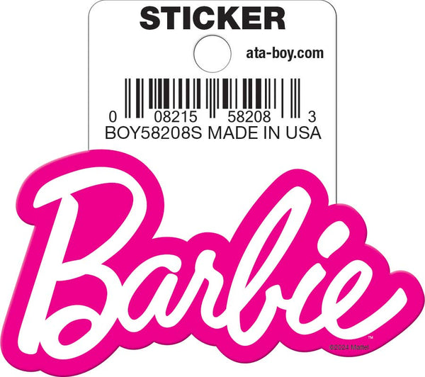 Ata-Boy - Barbie Logo White Pink Outline Die Cut 3" Vinyl Sticker