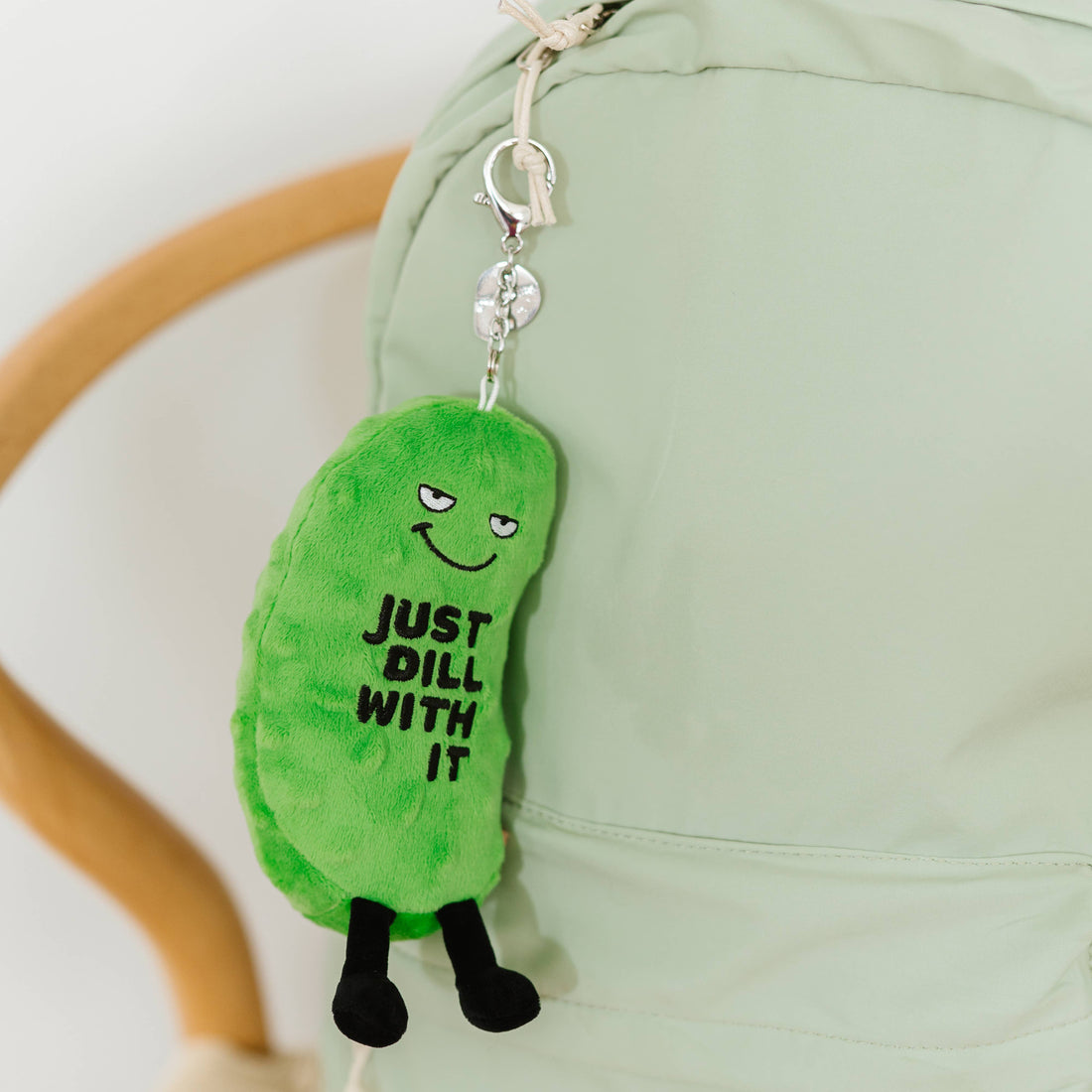 Punchkins - Dill Pickle Bag Charm Plush  Soft Cuddly Toy Funny Cute Gift