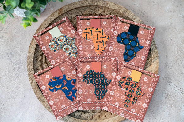 Pounded Yam Productions - Ankara African Print Magnetic Bookmarks - Walking Sticks