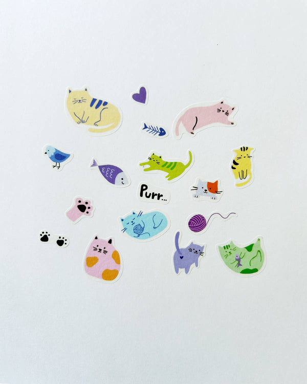 Girl of All Work - Cats Jumble Washi Stickers