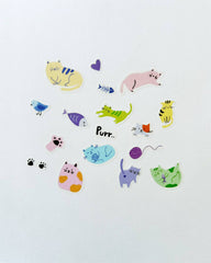 Girl of All Work - Cats Jumble Washi Stickers