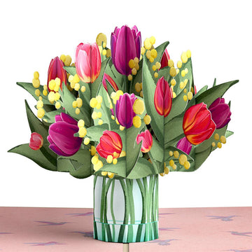 Lovepop Cards - Cheerful Tulips Pop-Up Card 5x7", Handmade
