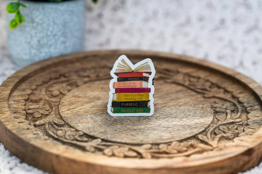 Pounded Yam Productions - Black Classics Book Stack Sticker