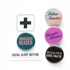 VORACIOUS READER book lover pinback button gift