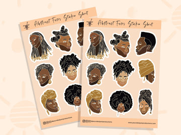 Pounded Yam Productions - Black Women Line Art Sticker Sheets