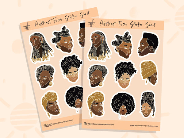 Pounded Yam Productions - Black Women Line Art Sticker Sheets