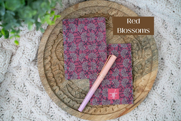 Pounded Yam Productions - African Print Ankara-Inspired Pocket Notebooks - Red Blossom