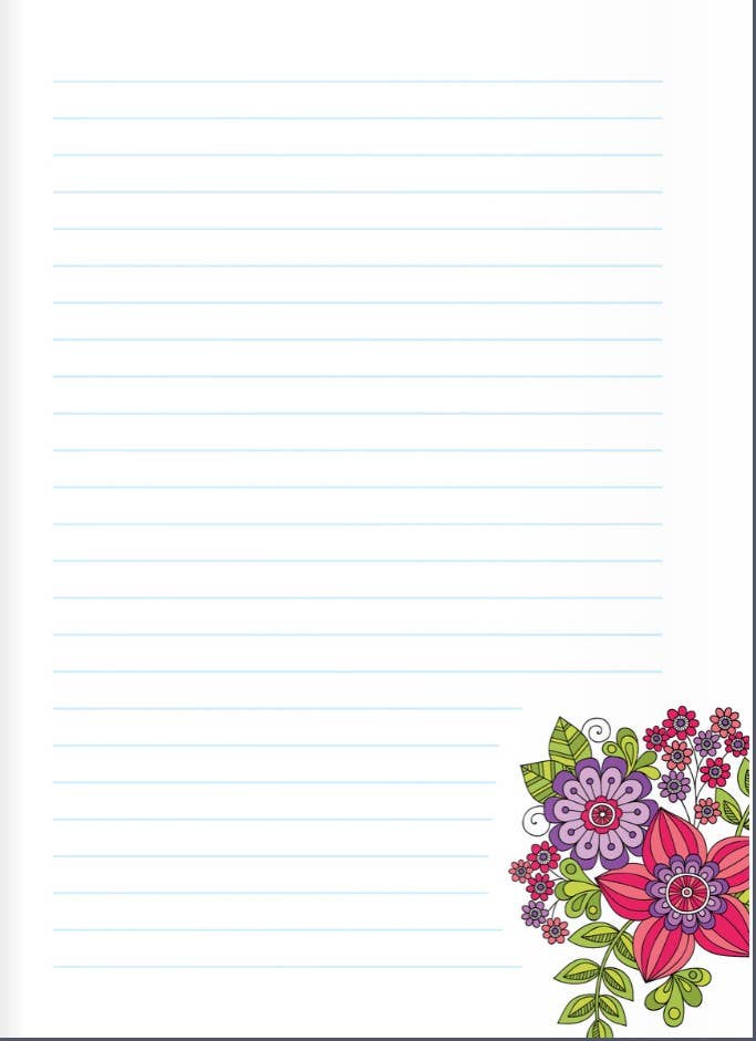 Coloring Book - Notebook Doodles Flowers Journal