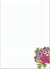 Coloring Book - Notebook Doodles Flowers Journal