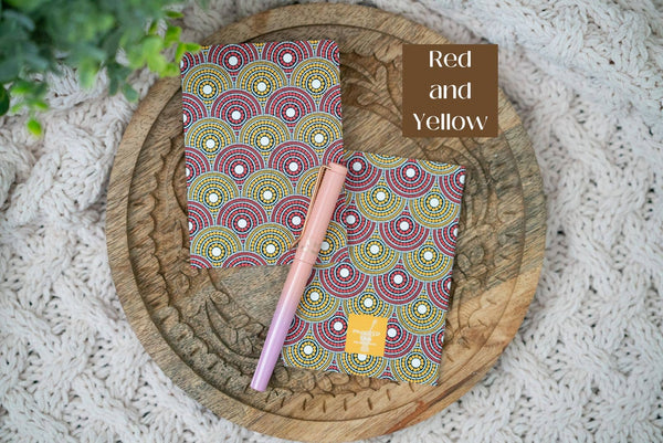 Pounded Yam Productions - African Print Ankara-Inspired Pocket Notebooks - Red and Yellow