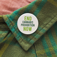 END CANNABIS PROHIBITION NOW social justice pinback button