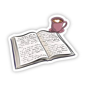 Big Moods - Reading While Drinking Coffee Sticker
