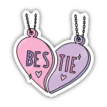 Bestie Heart Charm Necklace Sticker