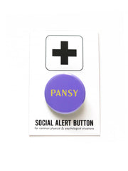 PANSY LGBTQ+ pinback button queer badge gay gifts