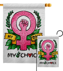 Flag Choice Body Feminism Garden House 2-Sided Home Décor