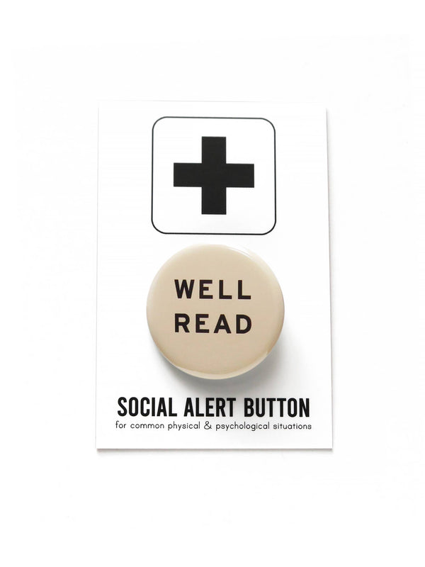 WELL READ book lover gift pinback button stocking stuffer