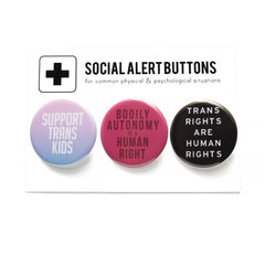 TRANS RIGHTS 3-PACK Pinback Buttons