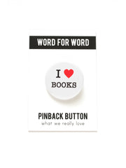 I LOVE BOOKS Avid Reader Stocking Stuffer pinback button