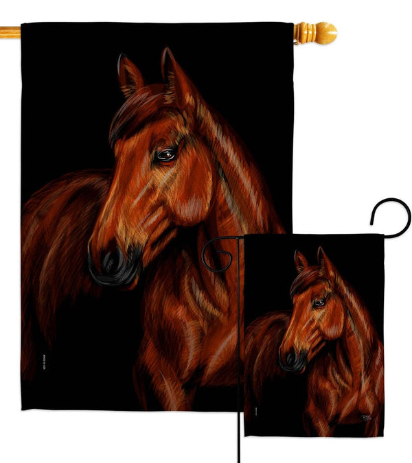 Flag Horse Barnyard Animal Garden House 2-Sided Home Décor