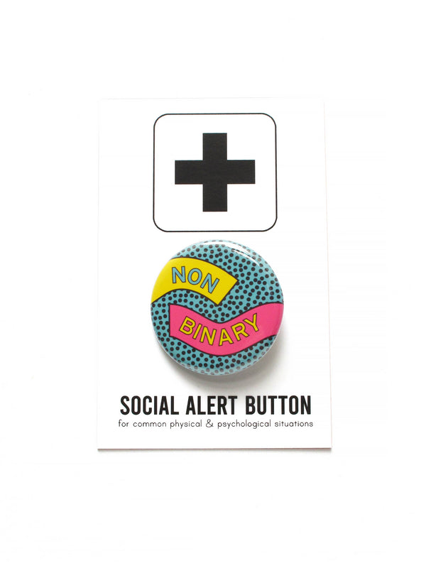 NON-BINARY queer LGBTQ+ pinback button